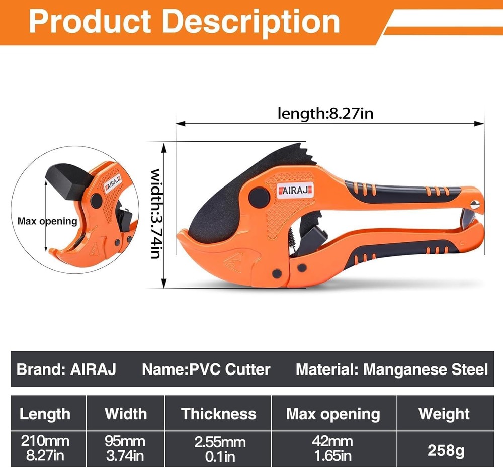 Versatile PVC Cutter with Durable SK5 Blade - Ideal for DIY & Professionals