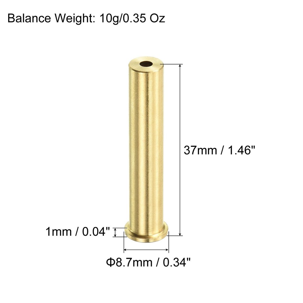 10g Golf Brass Tip Weights, 37x8.7mm Plug Insert Fitting, Copper
