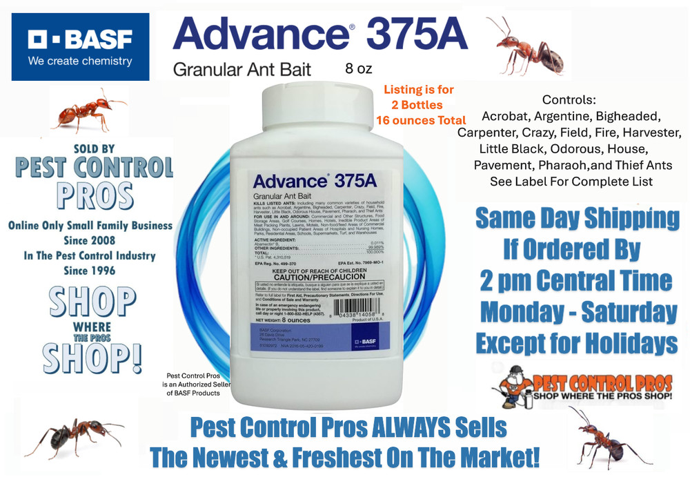 16 oz Advance 375A Granular Ant Bait Control Pharoah Carpenter Black Acrobat