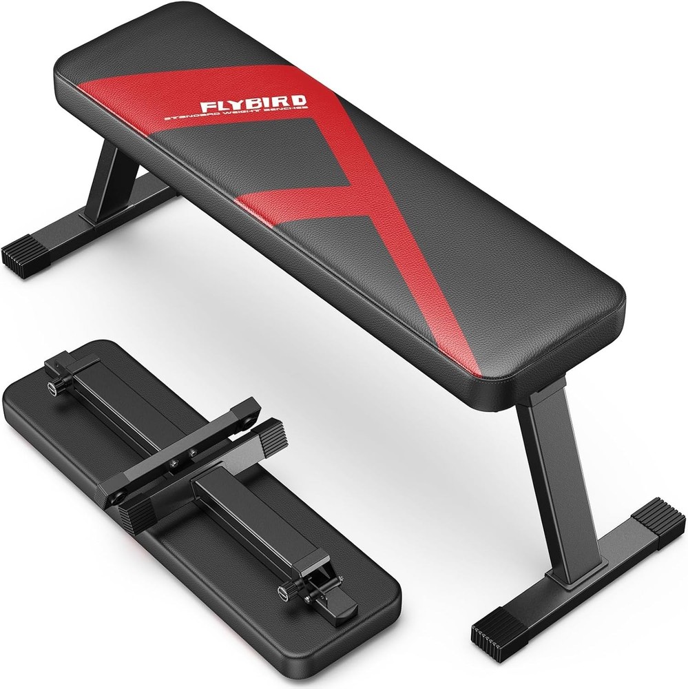 Flat Bench Foldable Flat Weight Bench Easy Assembly Strength Training Bench