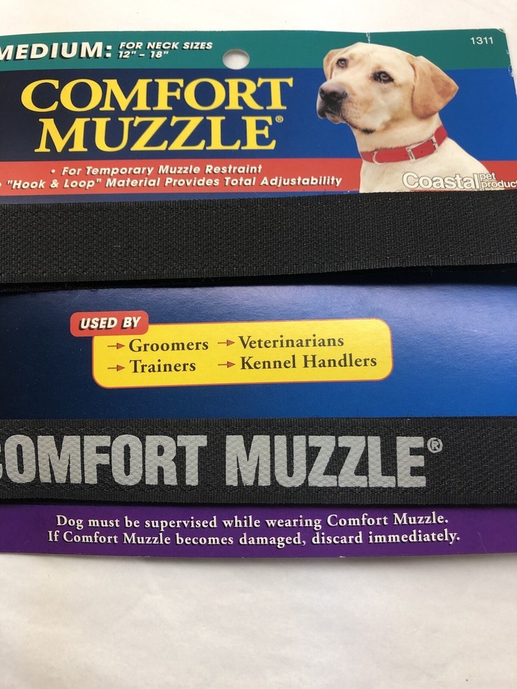 Medium Comfort Muzzle For Dogs. Black. For Temporary Muzzle Restraint.