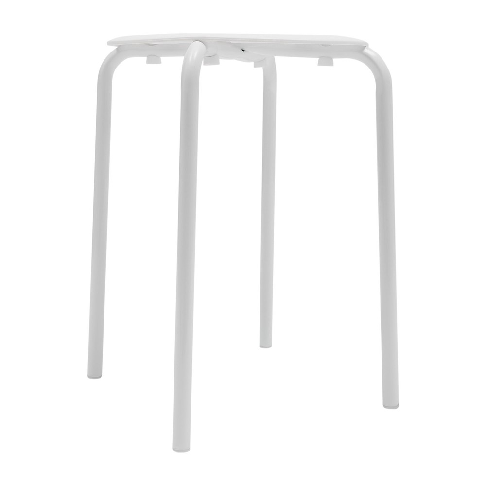 10PCS Stack Stools White Chairs for Classroom Students Seats 17.7in Office Home