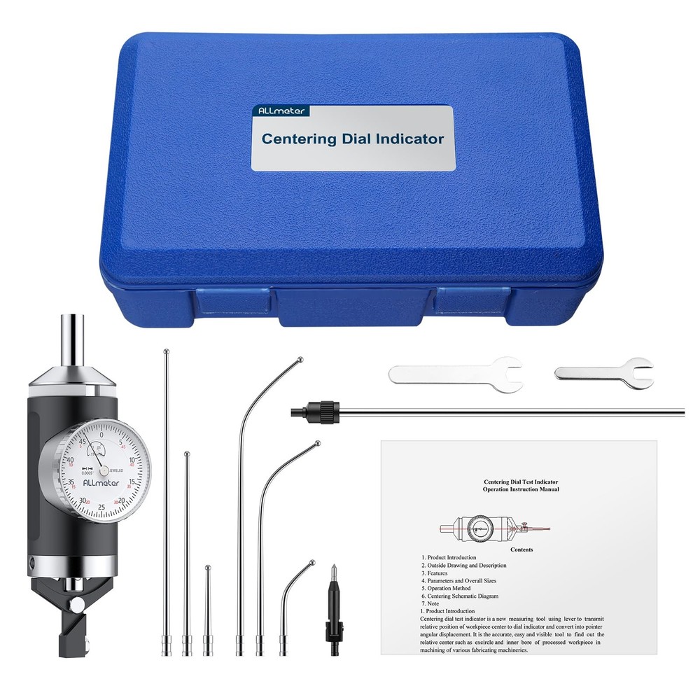 ALLmeter Coaxial Centering Dial Test Indicator,0-0.15" Range with 0.0005"...
