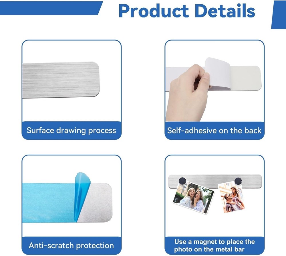 Multi-Functional Frameless Magnetic Board & Strip Set for Home and Office - 2PCS