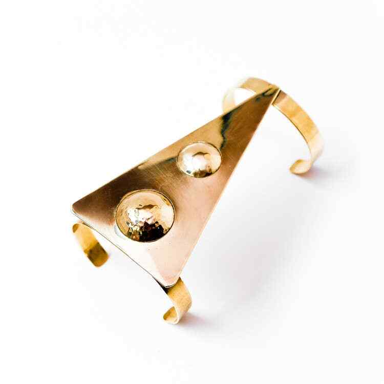 Tribal Discs solid brass Cuff bracelet