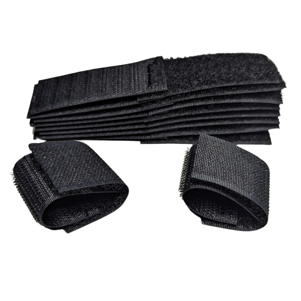 10 Black 1" MOLLE Official VELCRO® Backpack Assault Pack Webbing Keeper Straps