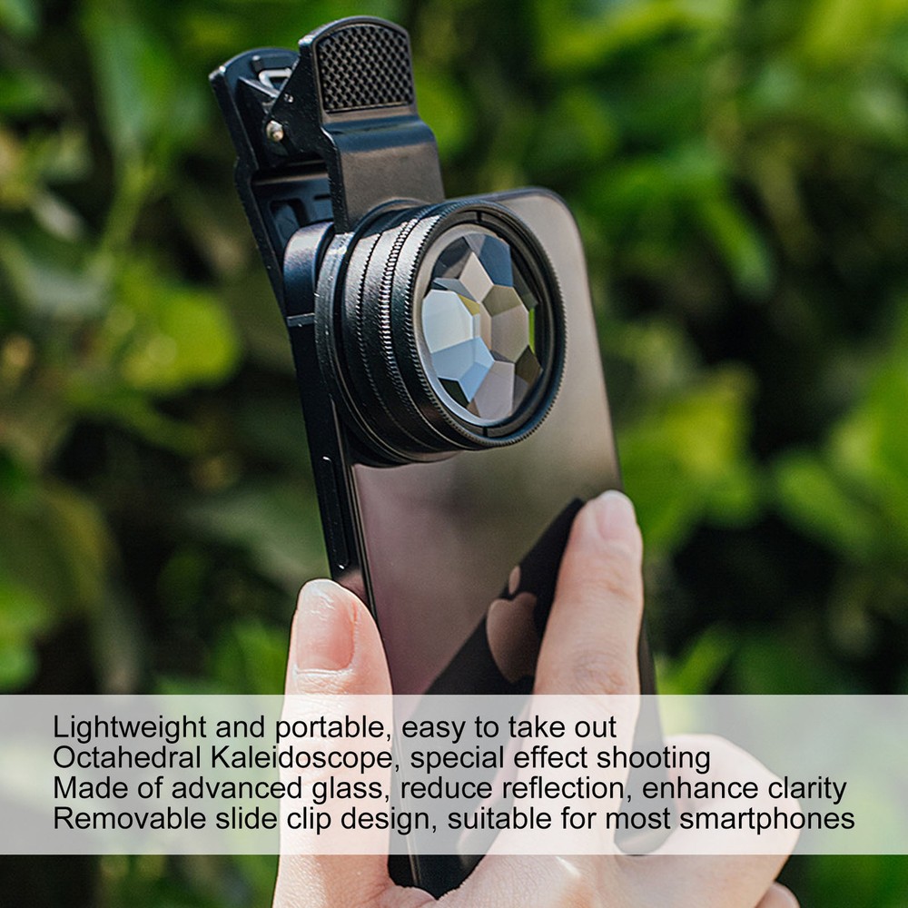 Hot Camera Lens Octahedral Kaleidoscope Multi Image External Filter Lens For