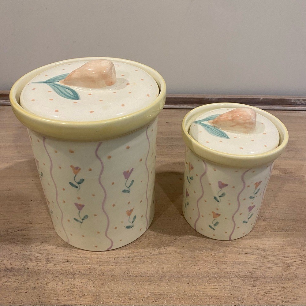 Andrea West Presen Tense Easter Canisters, Spring Kitchen Canisters