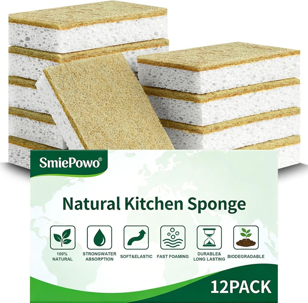 Natural Kitchen Spon postable Kitchen Spons Cellulose and Coconut