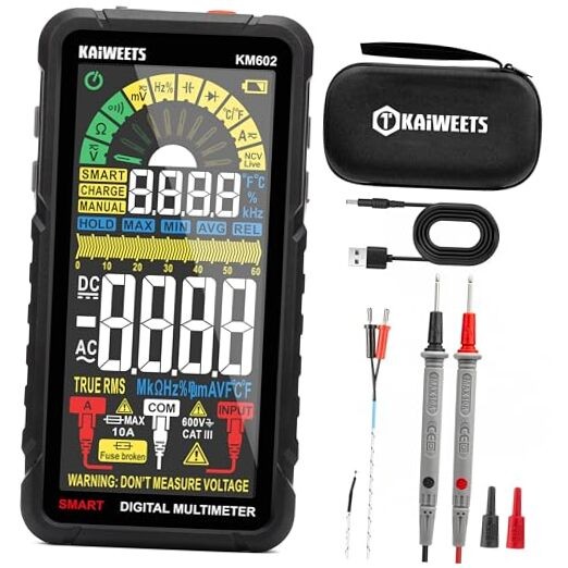 Smart Multimeter Rechargeable KM602 Full-Screen Smart Multimeter Black