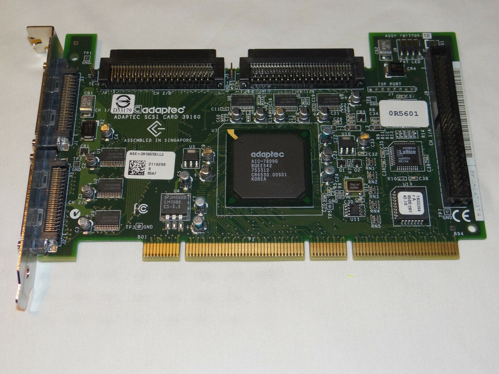 Adaptec ASC-39160 SCSI Controller Card - pulled from a Dell server