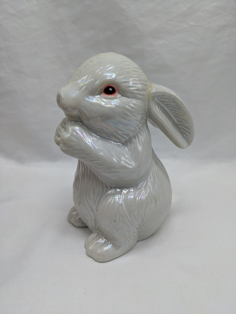 White Ceramic Easter Bunny Figure 5"