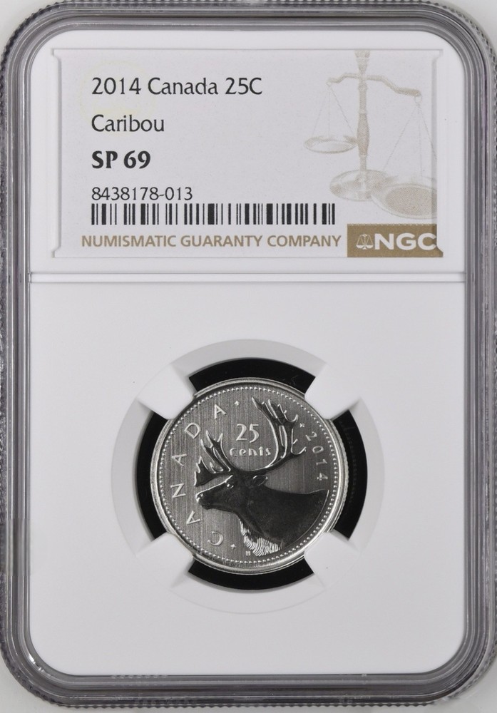 2014 Canada 25 Cent Caribou Specimen NGC SP 69