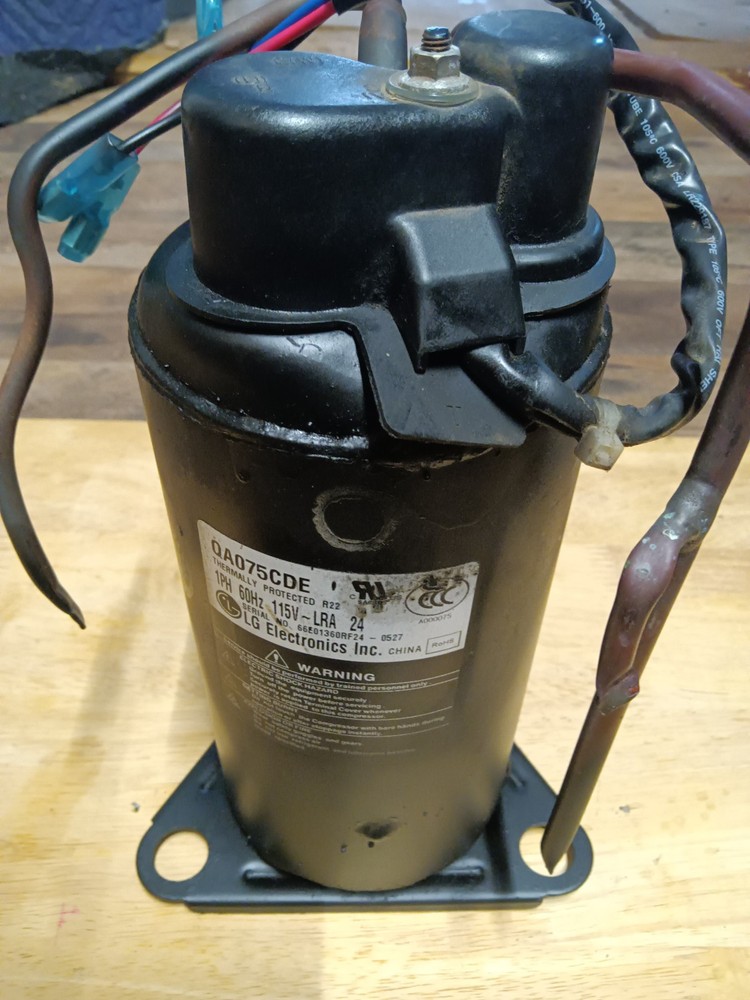 LG QA075CDE A/C COMPRESSOR/1PH/60HZ/115V/LRA 24
