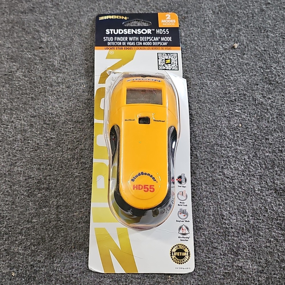Zircon StudSensor HD55 Stud Finder DeepScan Mode WireWarning Detection