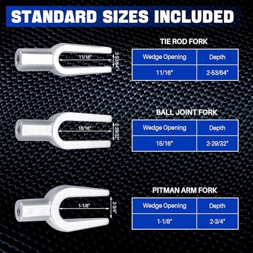 5-Piece Ball Joint Separator Tool, Pickle Fork Tool Set, Heavy Duty Tie Rod