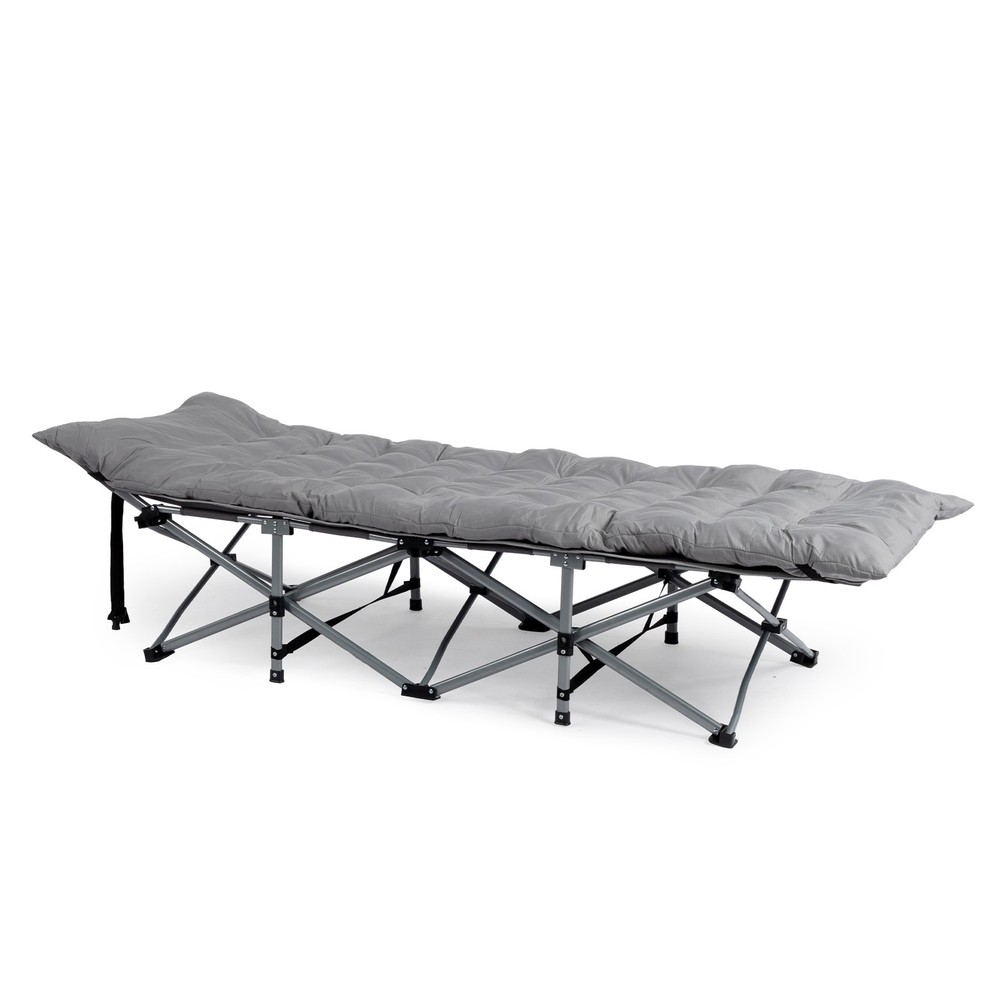 Folding Camping Cot Bed with Soft Pad, Portable Outdoor Cot