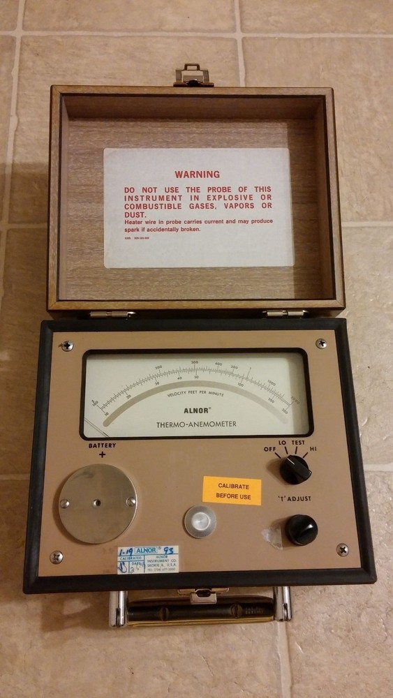Alnor Thermo-Anemometer Type 8500 w/ Probe & Case