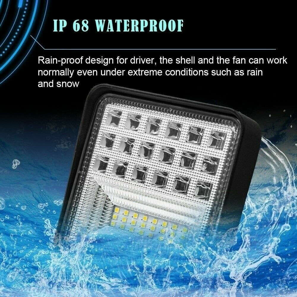 4x Flood Beam LED Work Light fit John Deere Backhoe Loader Excavator Forklift