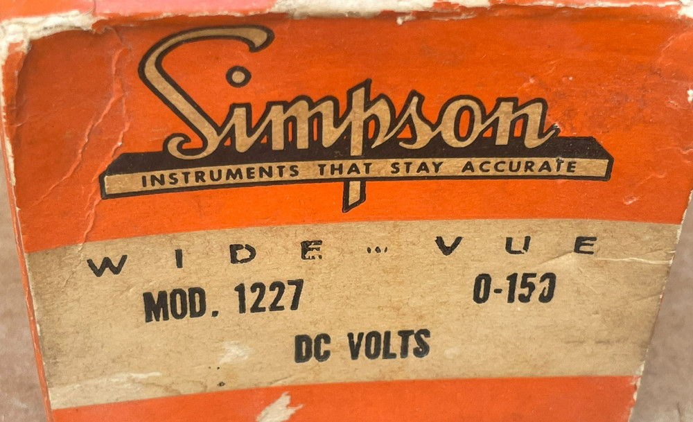 Simpson Instruments 2-1/2" Round Meter 0-150 DC Volts