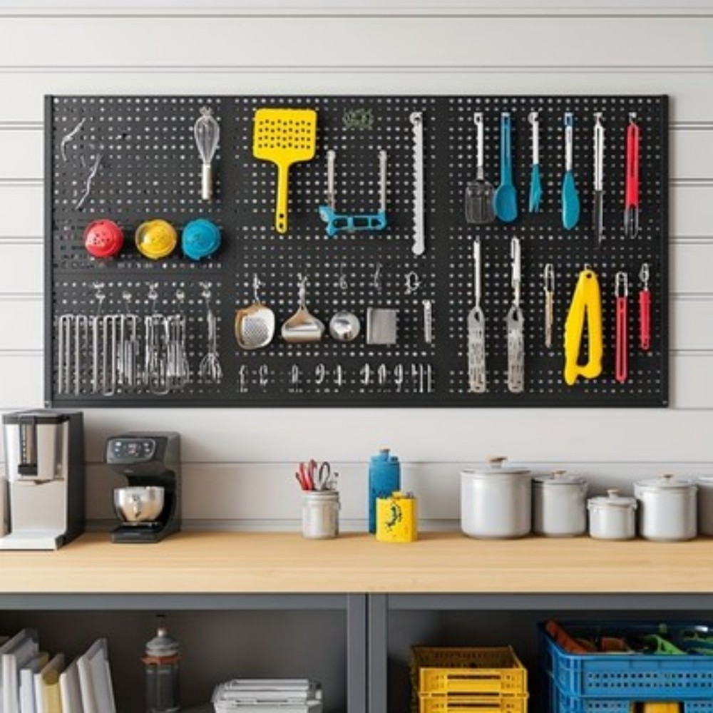 2PACK Pegboards Wall-Mounted Toolboard 24" x 12" Wall Organizer for Tool Storage