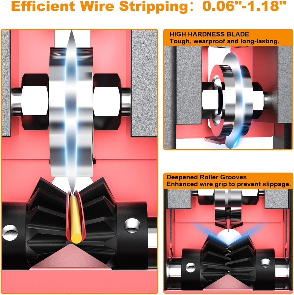 Manual Wire Stripper Machine, 0.06"-1.18" Wire Stripping Machine Copper Wire Str