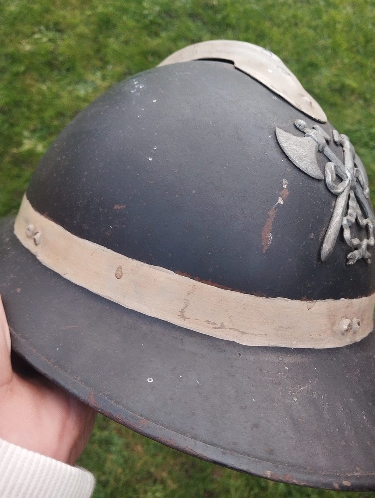 WW11 Belgium Firefighters Adrian Pattern Helmet with Liner