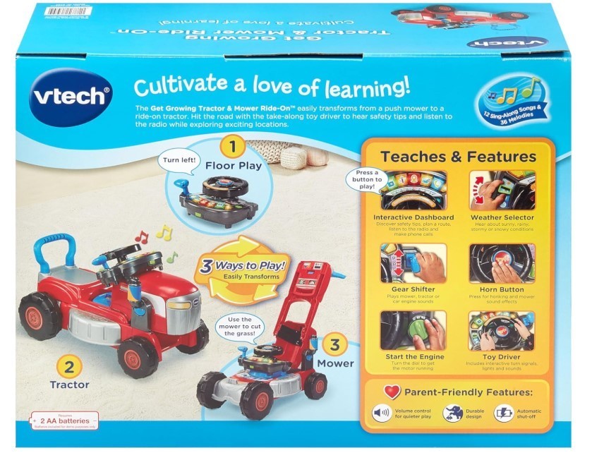 VTech Get Growing Tractor and Mower Ride-On