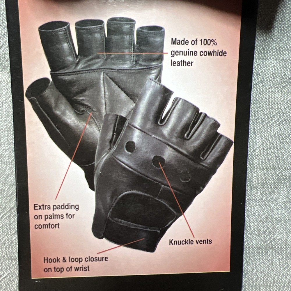 Rothko Extra Large Biker Gloves Black Fingerless