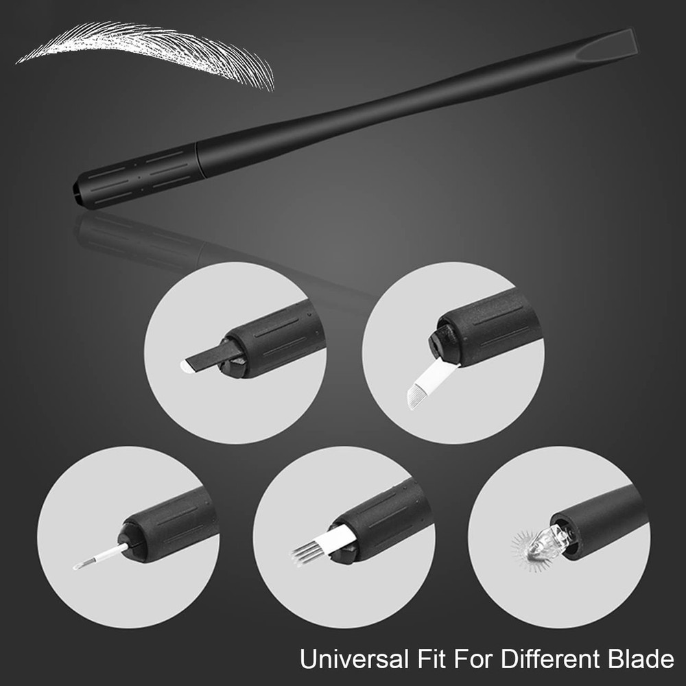10Pcs Microblading Handles Disposable Manual Microblading Pen with Nano 18 U ...
