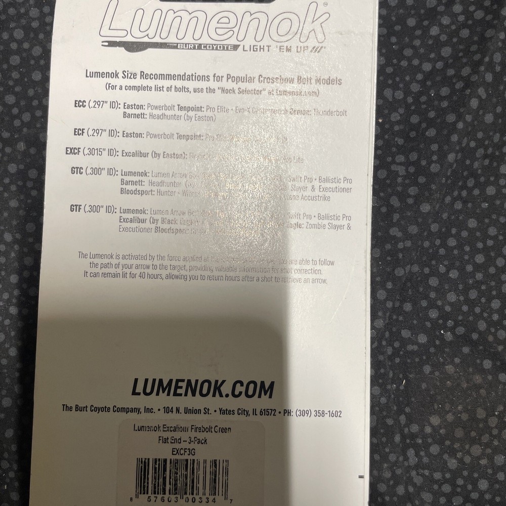 Lumenok EXCF .3015” ID Green Lighted Nock