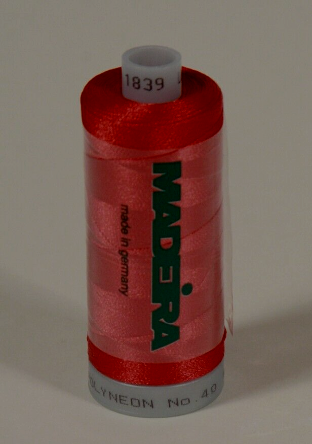 POLYESTER POLYNEON EMBROIDERY THREAD MADEIRA 6 SPOOLS each 1000 m 1839 Red