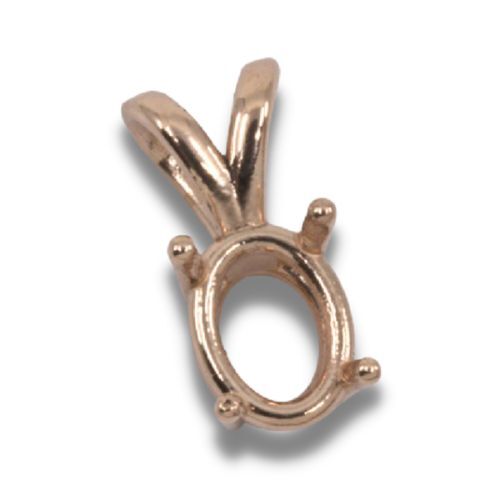 Oval Four Prong Pre-notched Pendant Mounting
