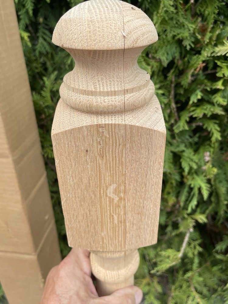 Large New Old Stock Victorian Style Solid OAK STARTING Newel Post 48” Architectu