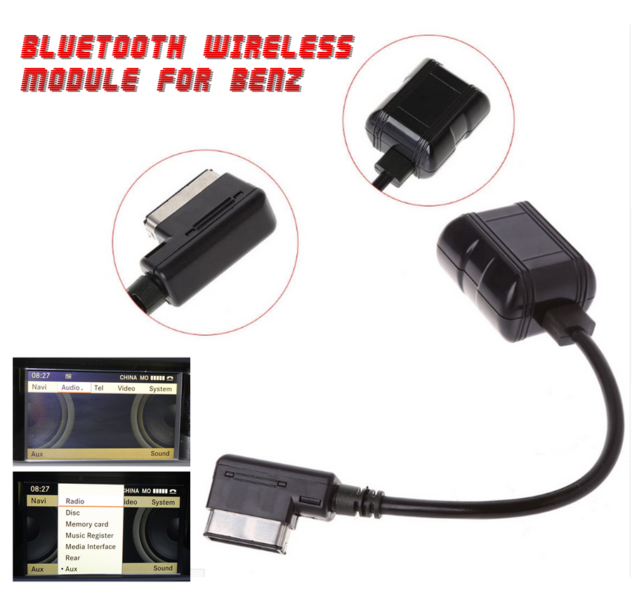 Wireless Bluetooth Adapter Radio Stereo MMI AUX InterfaceCable For Benz GLK E S