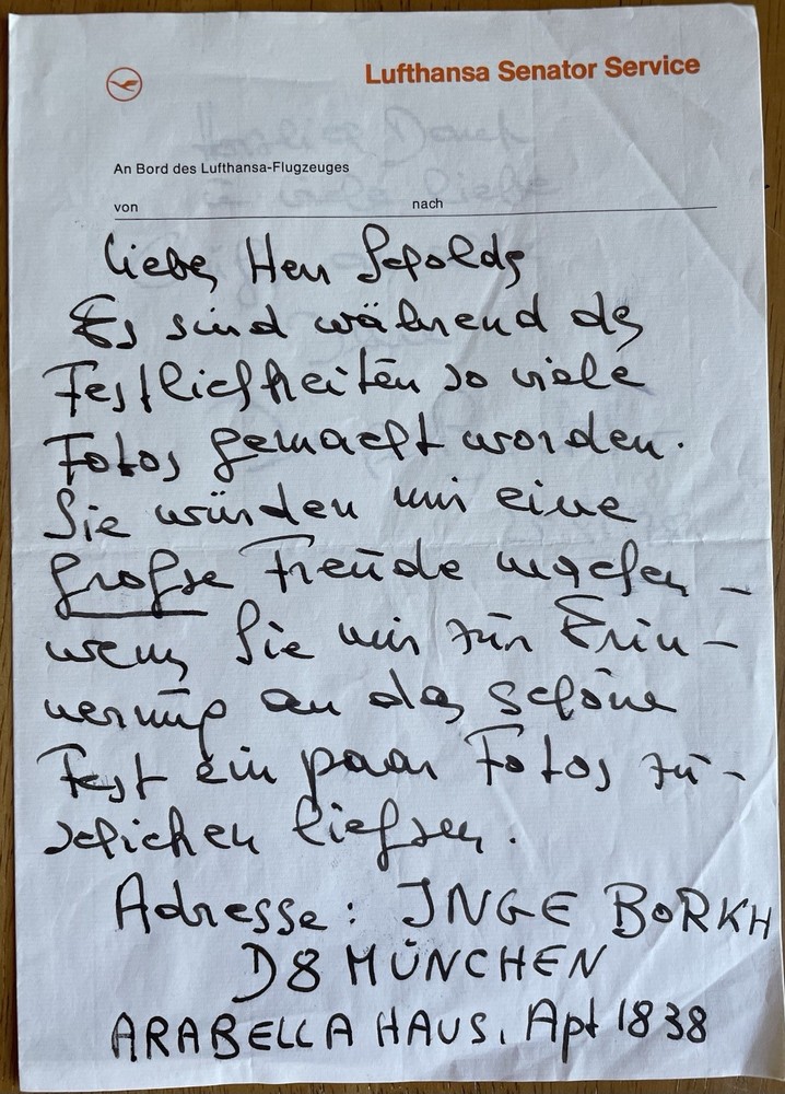 German Soprano Inge Borkh Autograph Letter