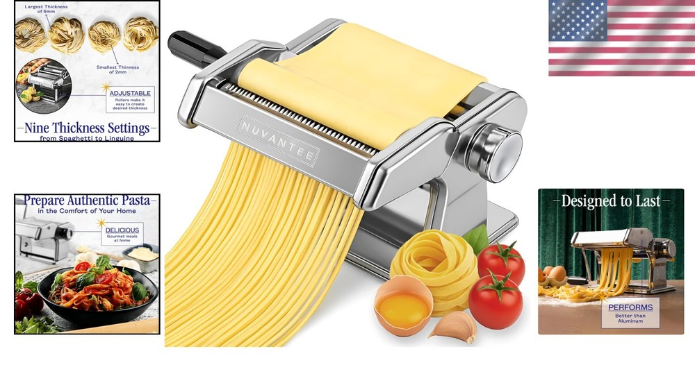 Stainless Steel Pasta Maker - 7 Thickness Settings