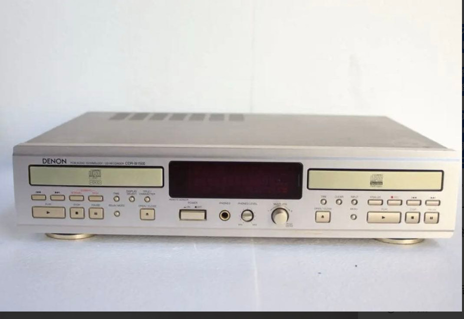 Denon CDR-W1500 CD Recorder Dual Deck Optical Coax Copy Dub Working used