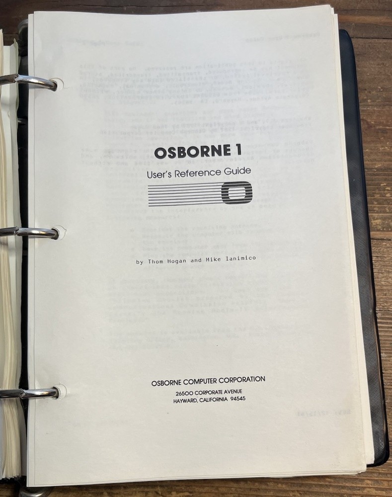Rare 1981 Osborne 1 Computer User Reference Guide In Original Binder