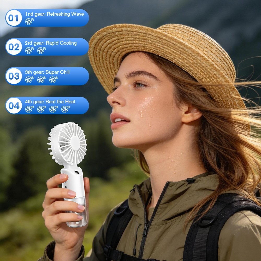 Portable Handheld Misting Fan Desktop Humidifying Adjustable Speed Humidifier