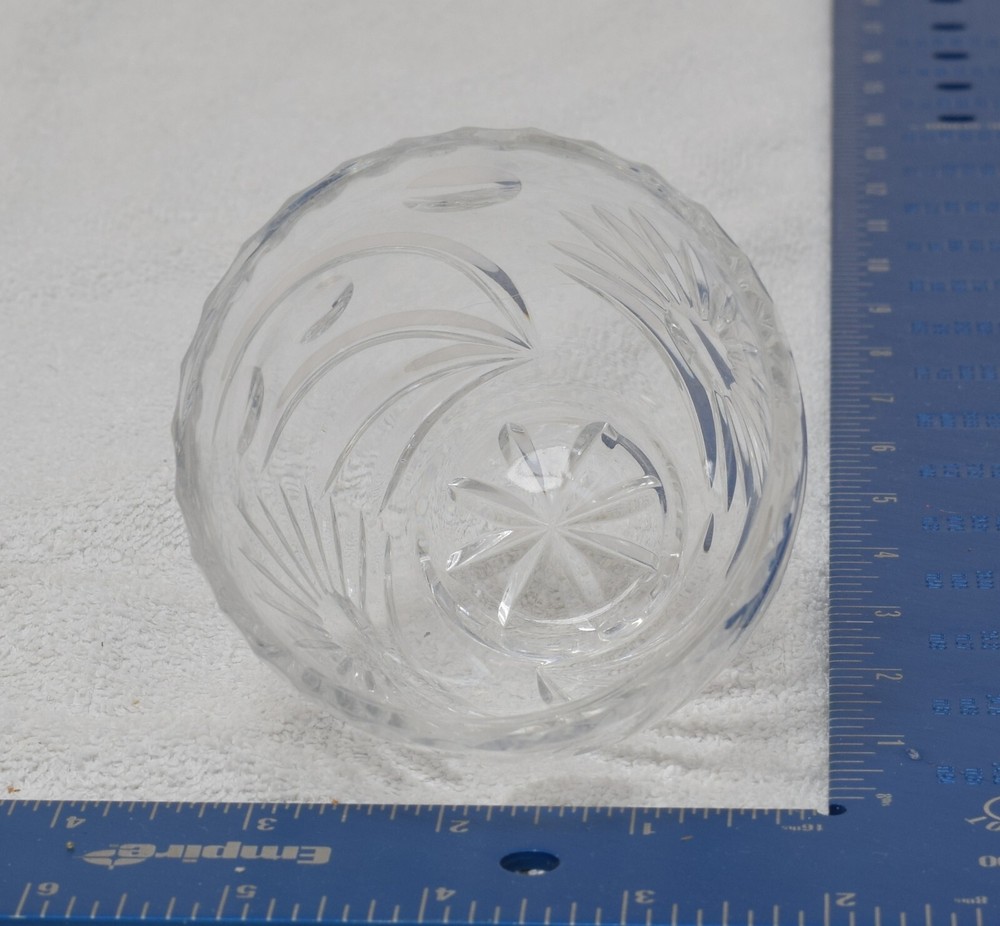 Crystal Art Glass Pressed Clear Open Sugar Bowl