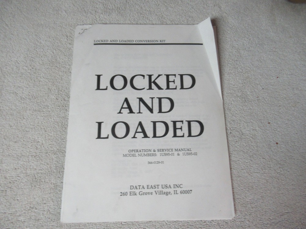 LOCKED AND LOADED DATA EAST    arcade game manual