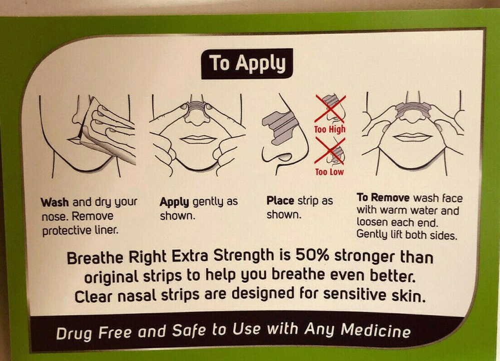 Breathe Right Extra Strength Nasal Strips - 72 Clear Strips