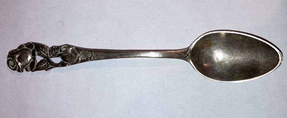 Antique Germany 800 Silver Open Work Rose Teaspoon Spoon AMD