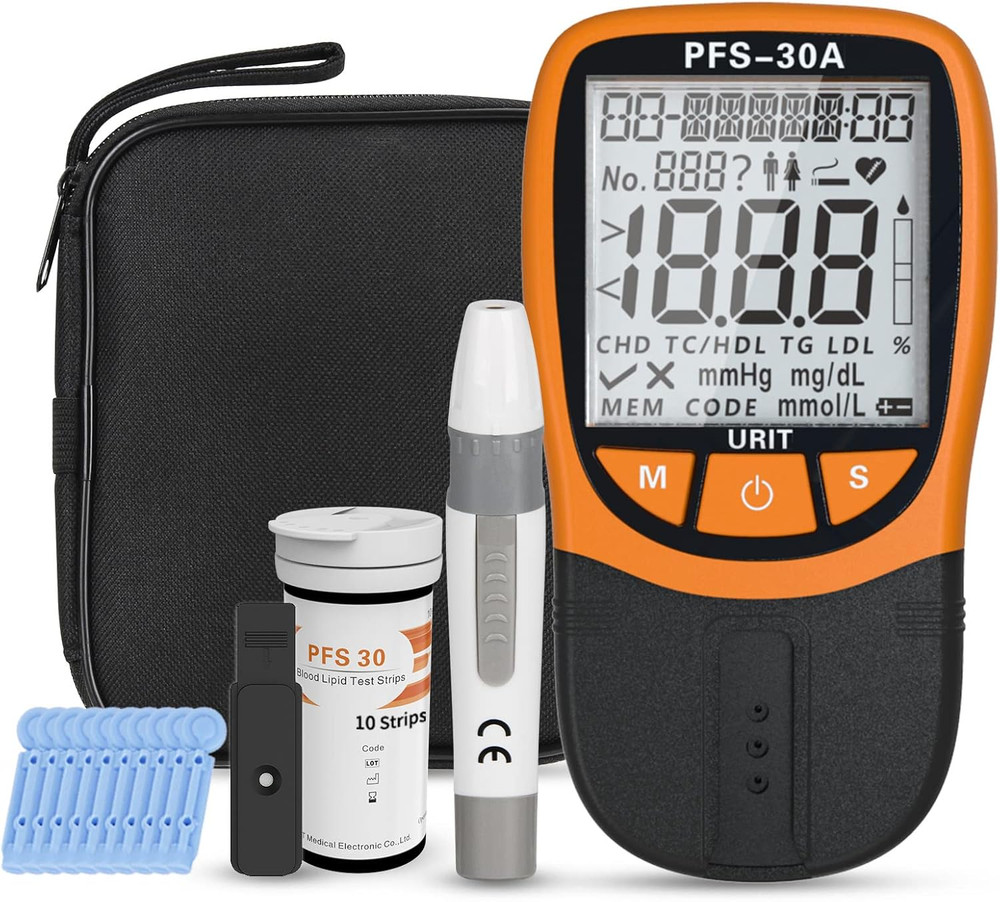 URIT 5-in-1 Lipid Tester Kit with 10 Test Strips, Lipid 5 Analyzer