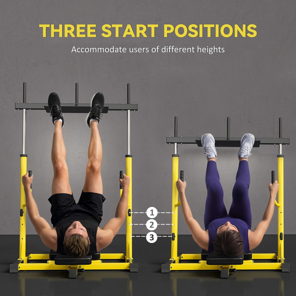 Vertical Leg Press Machine Adjustable Backrest 1" Plate Compatible, Yellow