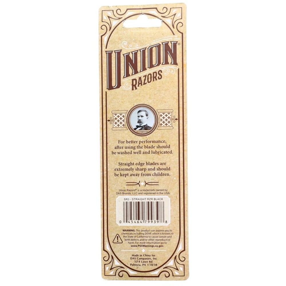 Union Razor SR3 Straight Edge Razor Black