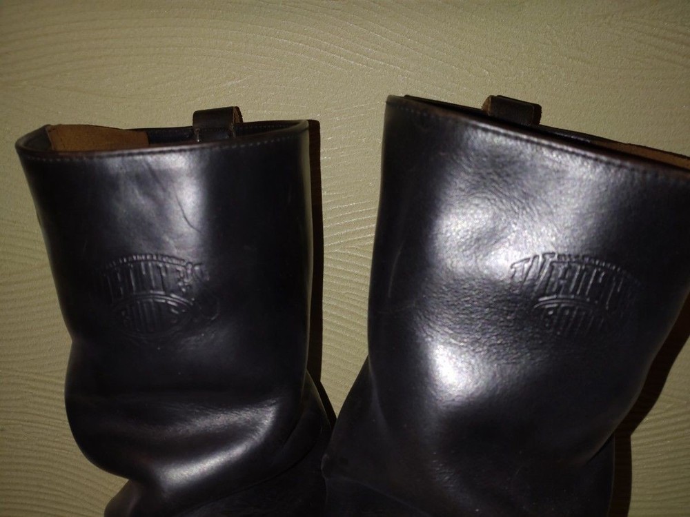 WHITE'S Boots Leather Black Nomad Engineer Boots Size 9FF