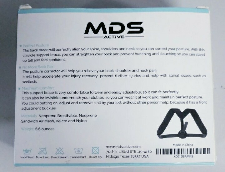 MDS Active (MDS-PC01) Adjustable Posture Support Corrector Brace UNISEX One Size