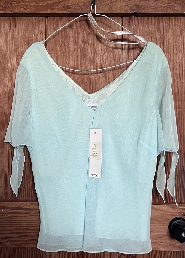 Peter Martin -Turquoise/Blue Elegant Boho Style Top (size 18)